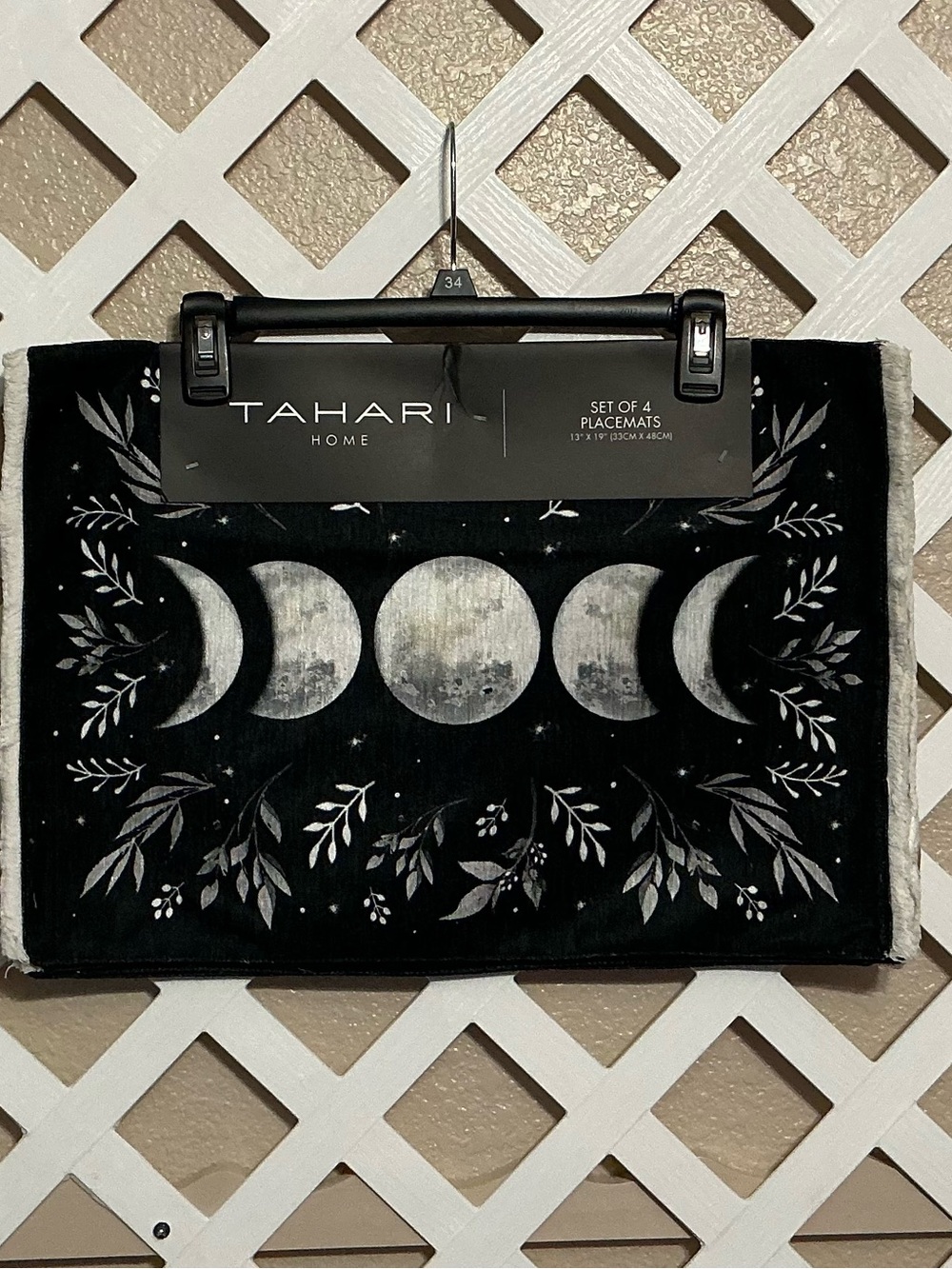 Tahari Celestial Moon Black & Silver Placemats - Set of 4